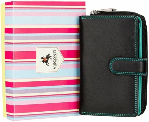 Vista 3 de Visconti RIO 13 - Cartera grande de piel suave para mujer, Rhumba Negra, Cartera grande