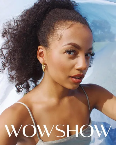 Vista 2 de Wowshow - Arracadas para mujer, aretes gruesos huecos chapados en oro de 14quilates