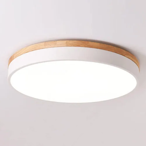 Vista 9 de Yiisem Lámpara de Techo LED de Madera Regulable Empotrada, 5CCT 2700K-6000K Moderna Negra de Montaje al Ras del Techo, Luminarias de Techo Redondas