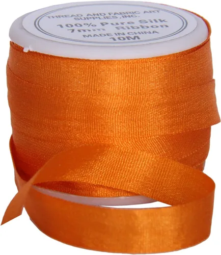 Vista 80 de Threadart Cinta de seda 100% pura - 3 tamaños - Docenas de colores - Castaño - 2 mm No. 524 Soft 100% pure silk ribbon on a single spool - perfect