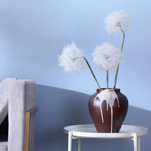 Vista 2 de TOPIA Flores Artificiales de Diente de León Hermosas Flores Falsas de Diente de León para Decoración del Hogar (4 Piezas) (Blanco)