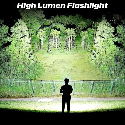 Vista 2 de Linternas recargables de alto lúmenes, paquete de 2, luz de flash súper brillante con 5 modos, IPX7 impermeable potente linterna LED para el hogar