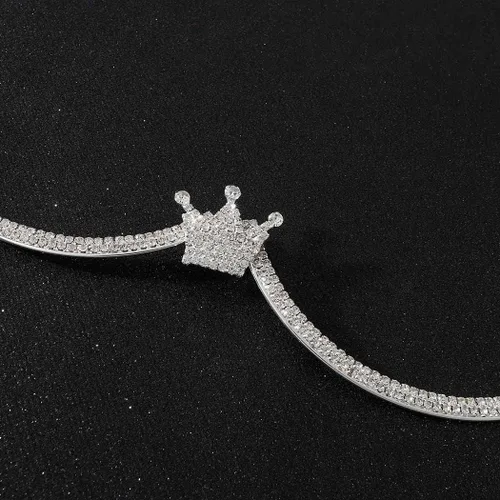 Vista 7 de JEWEKY Soporte de pecho con diamantes de imitación Chians Silver Bright Crystal Bra Cadenas de pecho Fiesta Rave Club Bikini Body Chian Jewelry