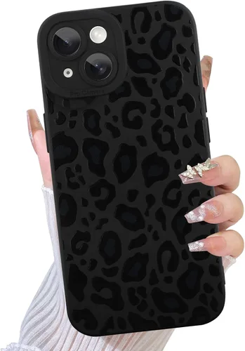 Vista 46 de TEAUGHT Compatible con iPhone 11 Funda con patrón lindo estampado de leopardo negro guepardo + protector de pantalla a prueba de golpes, funda