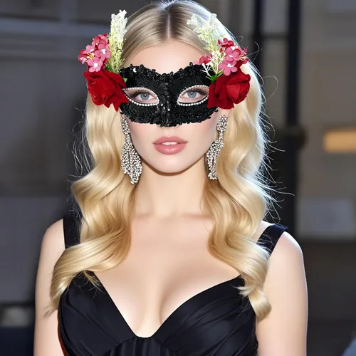 Vista 7 de Sucrain Máscara de mascarada para mujer