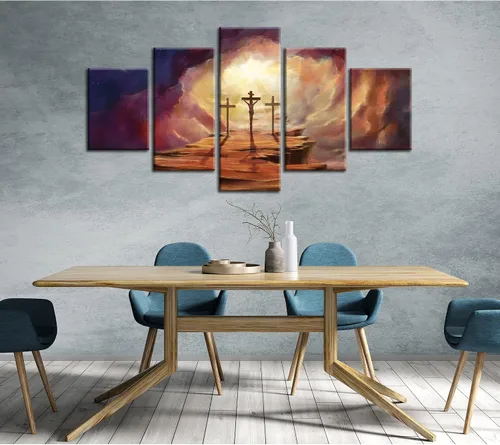 Vista 17 de Arte de Pared Cristiano Símbolo Religioso Cuadro Enmarcado Pintura de Cruz de Cristo Cruces Decoración de Pared Impresión en Lienzo de Cruz Póster