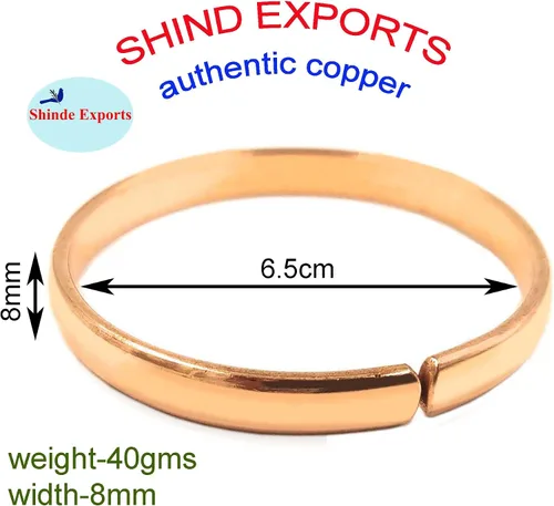 Vista 3 de SHINDE EXPORTS Pulseras kada de cobre puro para hombre y mujer