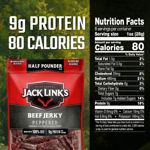 Vista 10 de Jack Link's Carne Crujiente de Res, con Pimienta, Bolsa Grande de Media Libra - Bocadillo de Carne Sabroso, Snacks de Proteína Listos para Comer