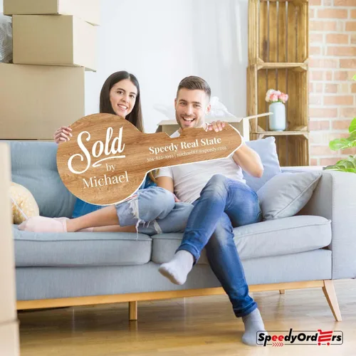 Vista 2 de Letrero de venta para agente de bienes raíces, regalo gigante para cabina de fotos, accesorios para casa, suministros de marketing vendidos por