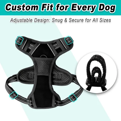 Vista 6 de BARKBAY Arnés para perro sin tirones para perros pequeños, ajustable, reflectante, cómodo, sin estrangulamiento, resistente, perfecto
