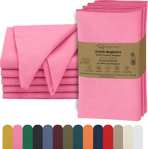 Vista 29 de Ruvanti - Servilletas de tela, paquete de 6, 45x45 centímetros, 100% algodón, lavables, suaves y absorbentes, perfectas para bodas, cenas de Belleza
