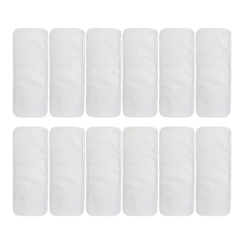 Vista 22 de ALVABABY Pañales de tela para bebé, talla única, ajustable, lavable, reutilizable para bebés y niños, paquete de 6 con 12 inserciones 6BM101