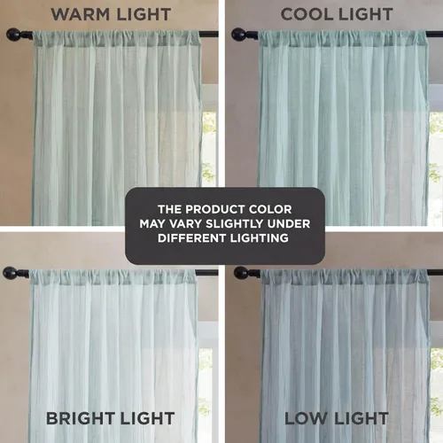 Vista 8 de French Connection - Cortina para ventana, juego de 2 paneles, semitransparente, decoración moderna del hogar, cortinas para sala de estar, comedor