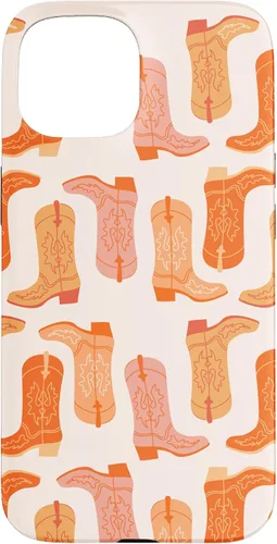 Vista 6 de Cowboy Boot Illustration Preppy Western in Orange Case for iPhone 17