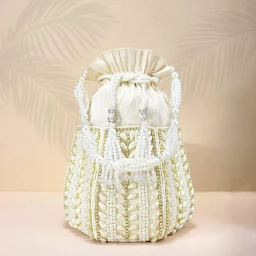 Vista 6 de Aheli Potli Bags for Women Evening Bag Clutch Ethnic Bride Purse with Drawstring