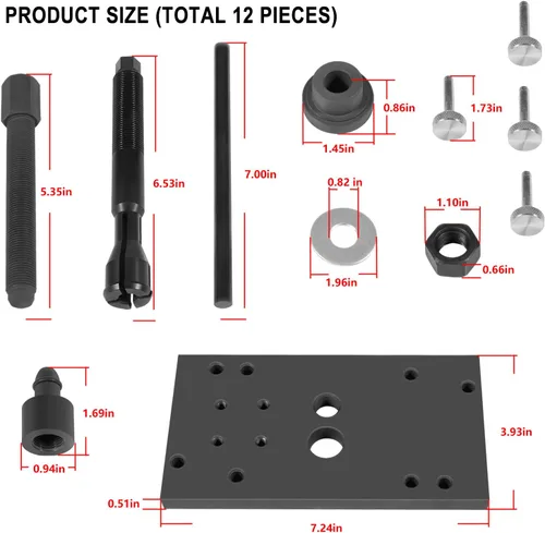 Vista 6 de Kit de herramientas instalador de cojinetes de agujas de árbol de levas interior M8 y extractor de extracción apto para Harley Davidson Milwaukee