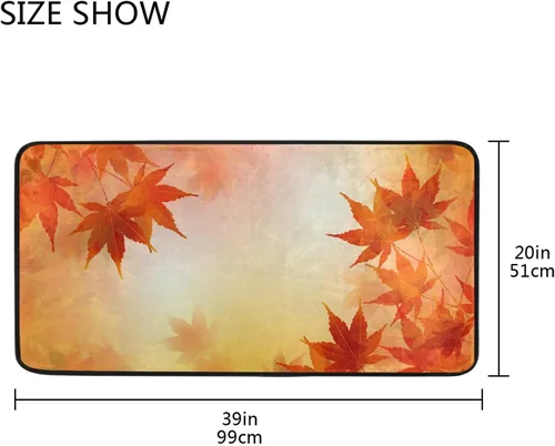 Vista 3 de Alfombras para el día de Acción de Gracias, hojas de otoño y otoño, alfombras de arce dorado para cocina, baño, Navidad, tapete decorativo pequeño