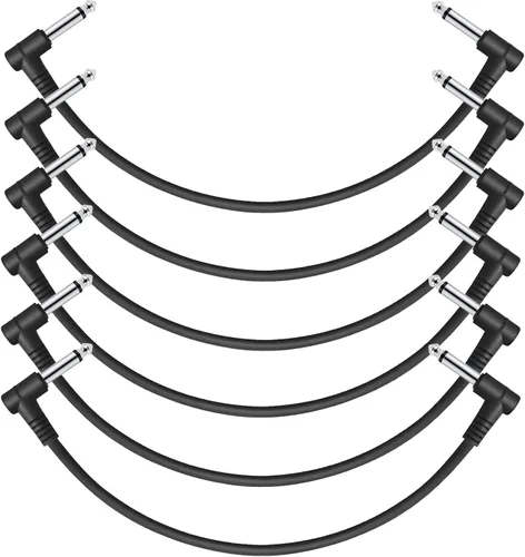 Vista 9 de Donner - Cables de conexión para pedales de efecto de guitarra de 6 pulgadas, negro, paquete de 3