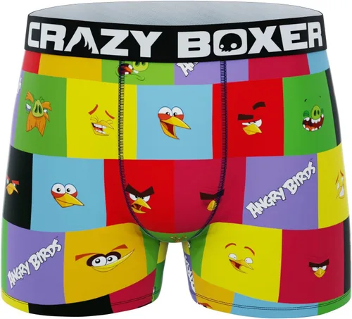 Vista 6 de CRAZYBOXER Ropa interior para hombre Angry Birds, ligera, cómoda, con cintura antideslizante (paquete de 2)