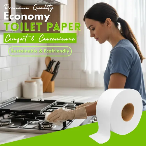Vista 7 de Perfectware Rollos de papel higiénico económicos - Núcleo de 9" (3 rollos), número de modelo: PW-Economy Toilet Paper-3