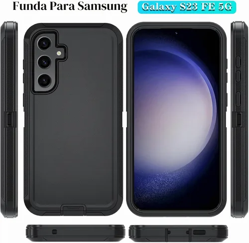 Vista 6 de ONOLA Funda para Samsung Galaxy S23 FE con protector de pantalla HD, resistente, a prueba de golpes y caídas, 3 capas, para Galaxy S23 FE de 6.4