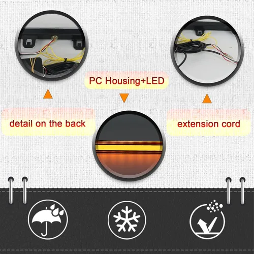 Vista 3 de 2 piezas de luces LED de parrilla, barra LED frontal secuencial, luces LED de circulación diurna compatibles con Toyota RAV4 2019-2023, señal