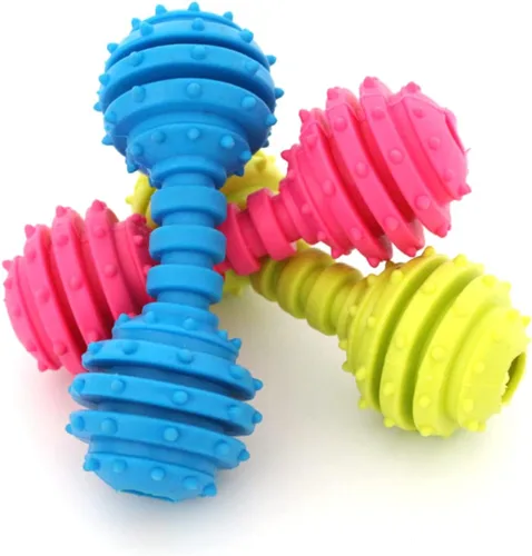 Vista 5 de balacoo 3 piezas de juguetes para masticar para perros, juguetes para masticar con barra para perros, juguete para masticar, anillo perforado