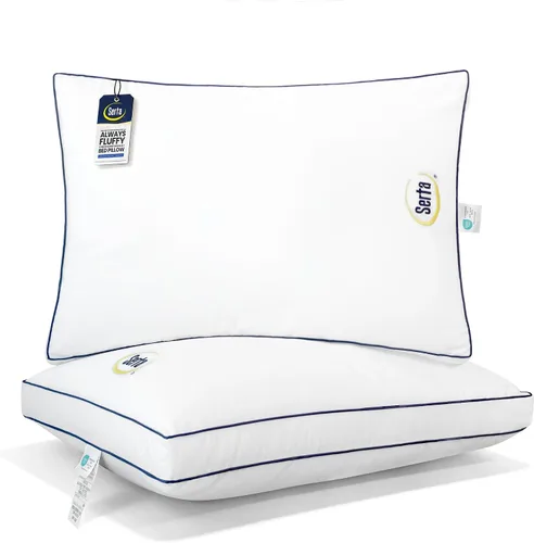 Vista 12 de Serta Juego de 2 almohadas de cama tamaño Queen/estándar, soporte suave