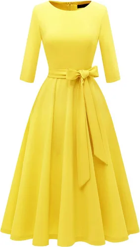 Vista 24 de DRESSTELLS Vestidos de cóctel para mujer, vestido vintage de boda para Negro