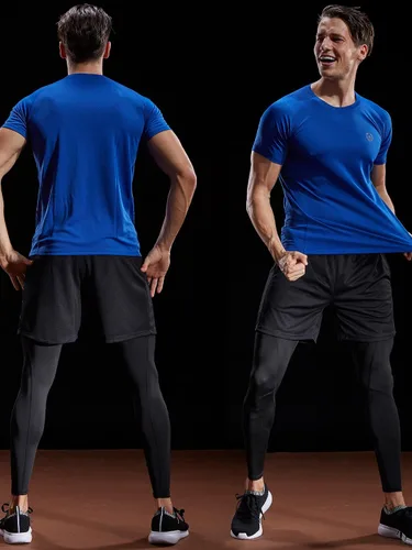 Vista 2 de Neleus Camisetas deportivas de malla para hombre