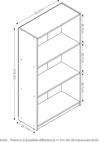 Vista 3 de Furinno Estantería básica de almacenamiento de 3 niveles, color cereza claro y mesa auxiliar Turn-N-Tubo, 1 paquete, cereza claro/negro
