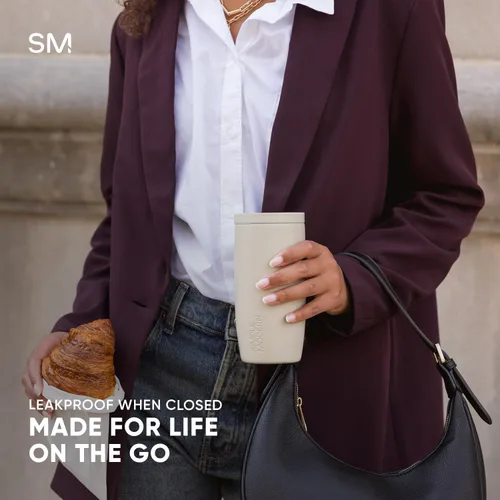 Vista 4 de Simple Modern Wicked Signature Voyager Vaso térmico de café de viaje de 16 oz con tapa de 360° Regalos para mujeres y hombres Taza de café