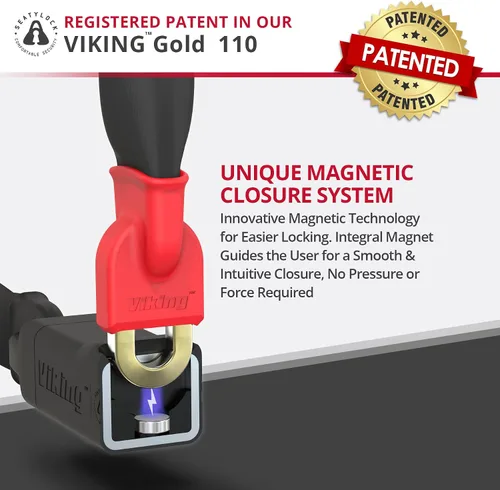 Vista 3 de Seatylock Viking vende seguro oro magnético patentado cerradura de cadena robusta para bicicleta
