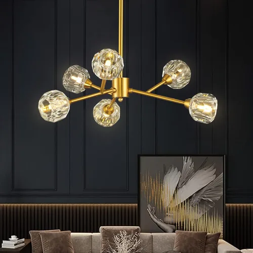 Vista 10 de Weesalife Sputnik - Candelabros para comedor, 6 luces de 25 pulgadas de diámetro Black Sputnik Chandeliers Adjustable Height Modern Crystal