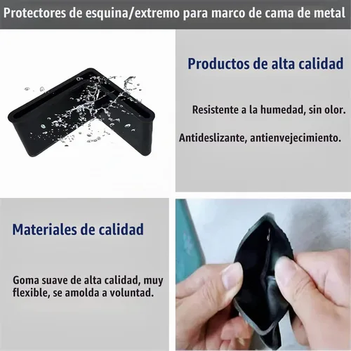Vista 8 de Fuoequl Protector de guardias de marco de cama 1-1/2" x 1-1/2