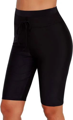 Vista 3 de Urchics Pantalones cortos largos de natación para mujer, talla grande, tankini
