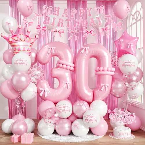 Vista 30 de Decoraciones de cumpleaños número 13 en crema para niñas, globos beige con número 13 en forma de corazón y estrella marrón, globos neutros
