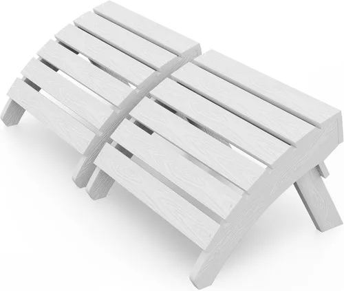 Vista 18 de MXIMU Taburete otomano plegable Adirondack para exteriores: Taburete de plástico HIPS para patio, fácil montaje, reposapiés para todo tipo de clima