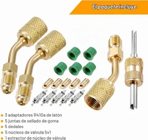 Vista 6 de Adaptador R410A, adaptador mini split 5/16 ''SAE hembra a 1/4 ''SAE