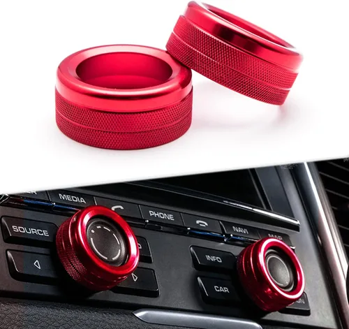 Vista 8 de Xotic Tech - Consola central de CA con control de clima multimedia para pomo de volumen, cubierta compatible con Porsche Cayenne y Panamera Azul