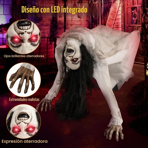 Vista 7 de Tangkula - Mujer animada de Halloween con ojos brillantes, tamaño real