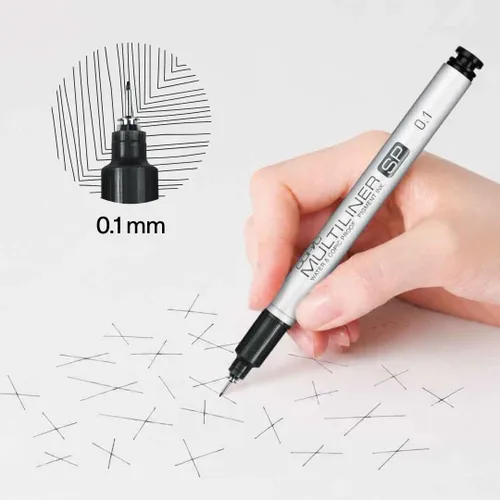 Vista 2 de Copic Multiliner SP - Marcador de tinta negra, punta 0.1