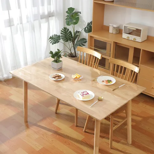 Vista 5 de Eralove Protector rectangular de 20 x 36 pulgadas, protector de mesa transparente de PVC grueso de 0.069 pulgadas (0.059 in), protector