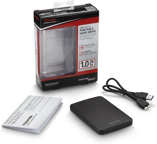 Vista 8 de Toshiba Canvio Basics disco duro portátil, Negro