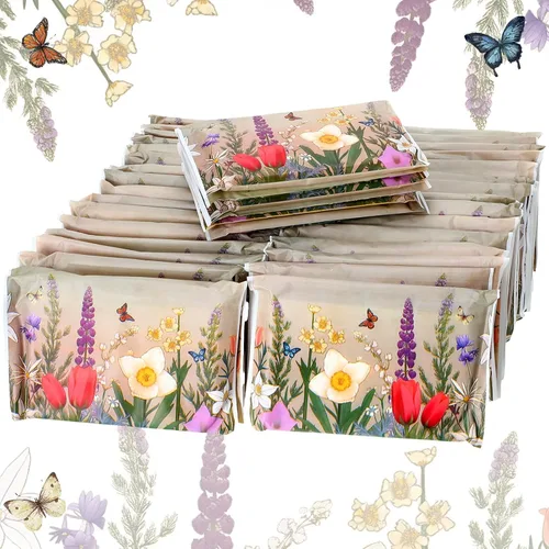 Vista 15 de Geyee 50 paquetes de pañuelos faciales para viajes, paquetes de bolsillo desechables para invitados a bodas, viajes, escuela, bolsos, suministros