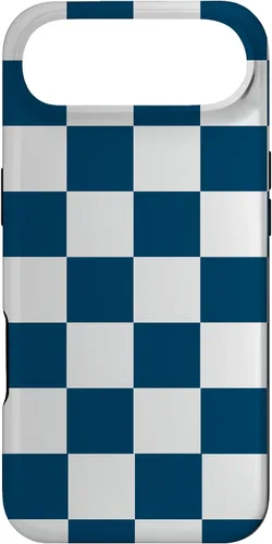 Vista 27 de Checkered Navy Blue and White Checkerboard Case for iPhone 17