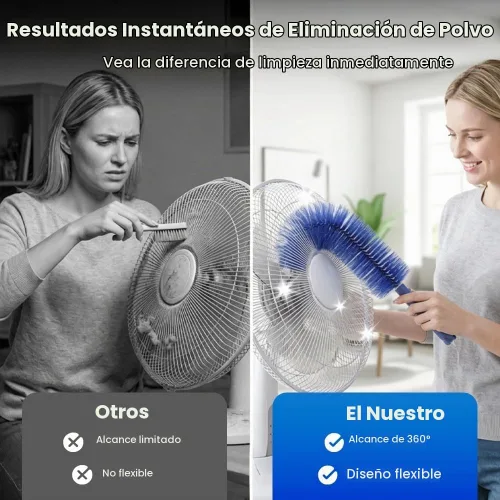 Vista 6 de Nuevo plumero de microfibra flexible, cepillo de limpieza reutilizable y flexible para el hogar, ventilador eléctrico, aire acondicionado, limpiador
