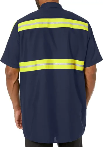 Vista 2 de Red Kap - Camisa de trabajo industrial para hombre, ajuste regular, manga corta