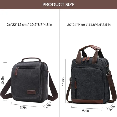 Vista 2 de mygreen Pequeño bolso cruzado de lona para el hombro, bolso de mensajero, bolso de trabajo