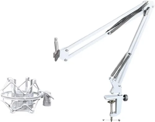 Vista 9 de NB35 Microphones Stand for Table Microphones Arm Swivels and MS089SV Microphones Shock Mount Silver for Track
